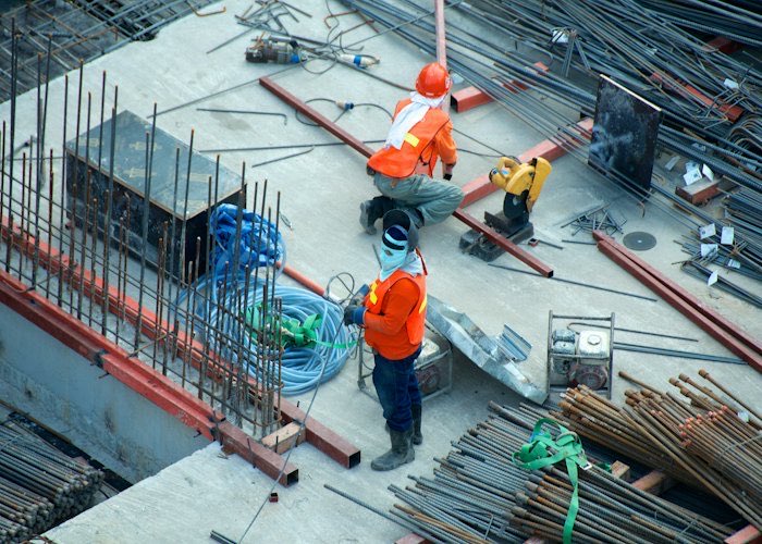 Construction site with cranes